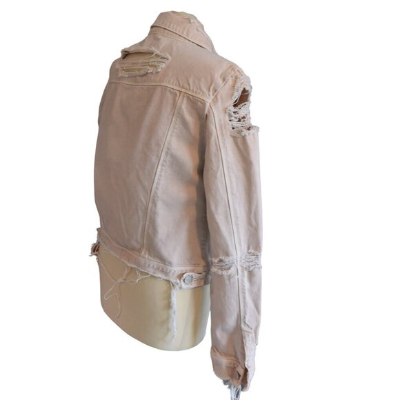 J Brand Jacket Harlow Distressed Trucker Moto Jacket Grunge Size Small Denim - Picture 11 of 15
